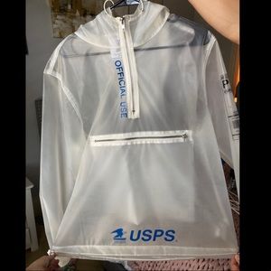 *WORN ONCE* USPS transparent quarter zip hoodie